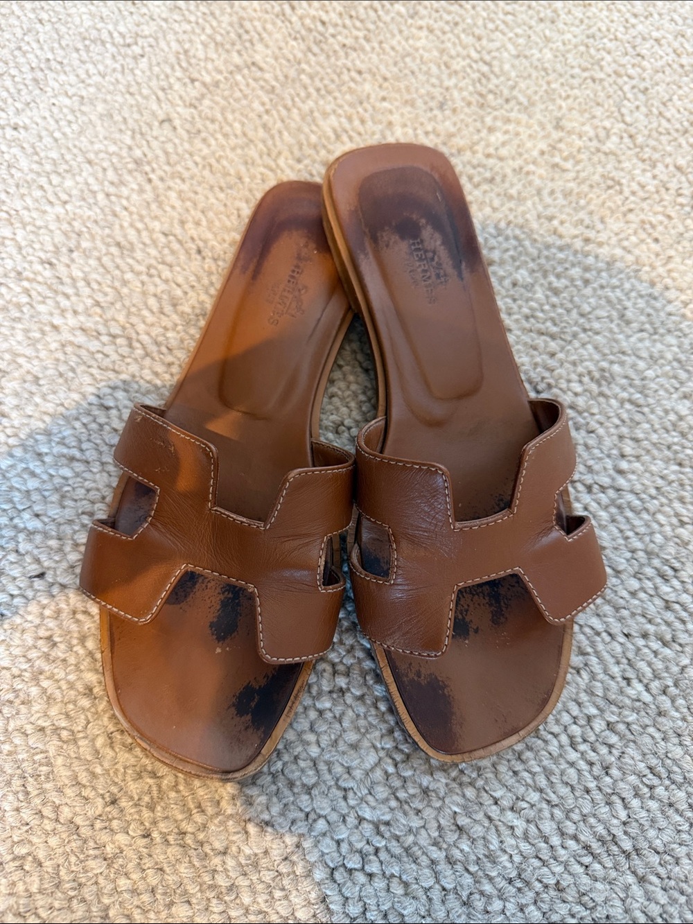 Hermes Oran Sandals - Brown - Size 37.5